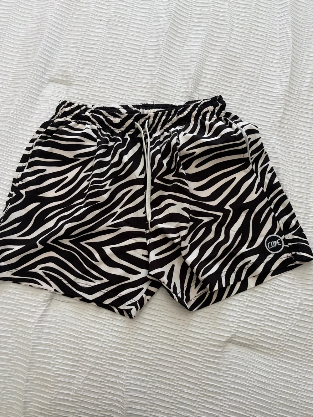 Cove Zebra-Print Black & White Athletic Shorts